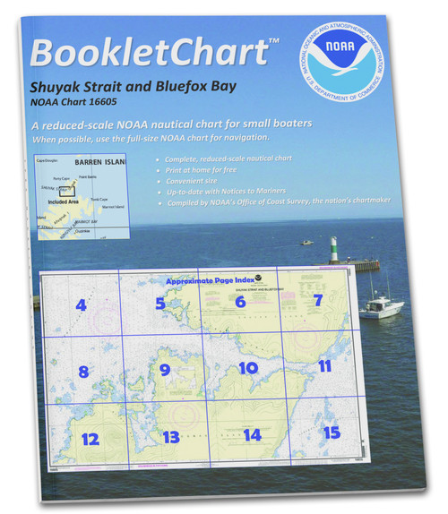 HISTORICAL NOAA BookletChart 16605: Shuyak Strait and Bluefox Bay