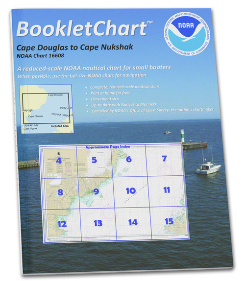 HISTORICAL NOAA BookletChart 16608: Shelikof Strait-Cape Douglas to Cape Nukshak