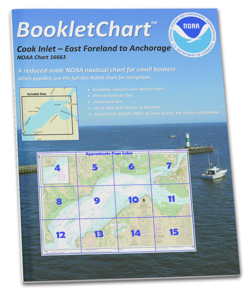 NOAA BookletChart 16663: Cook Inlet-East Foreland to Anchorage;North Foreland