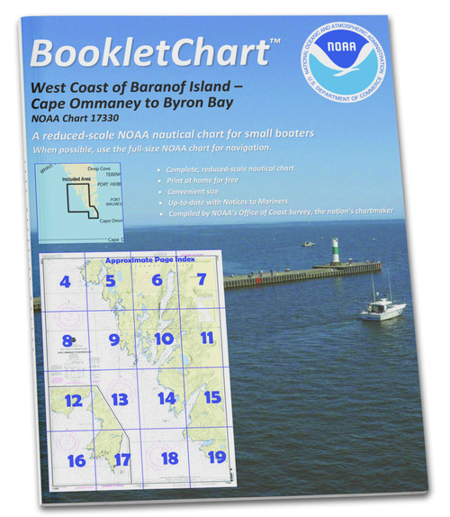HISTORICAL NOAA BookletChart 17330: West Coast of Baranof Island Cape Ommaney to Byron Bay