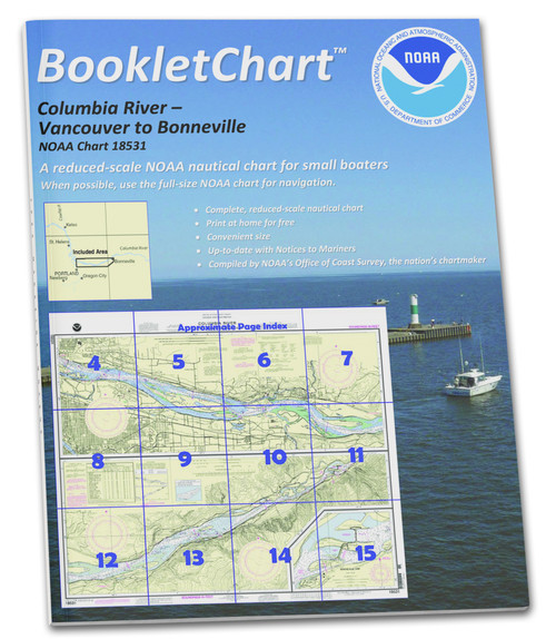 NOAA BookletChart 18531: Columbia River Vancouver to Bonneville; Bonneville Dam