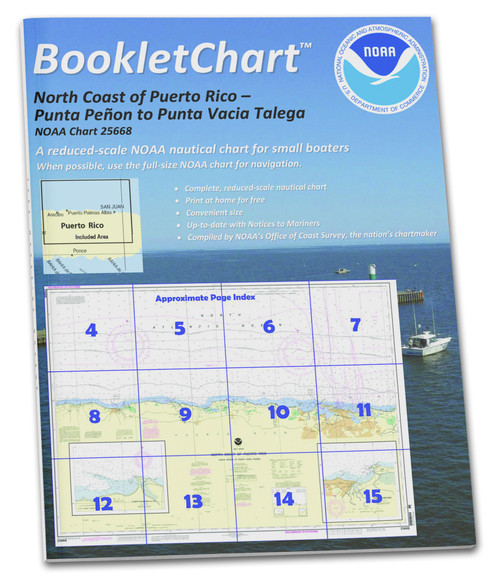 NOAA BookletChart 25668: North Coast of Puerto Rico Punta Penon to Punta Vacia Talega;Puerto Ar.