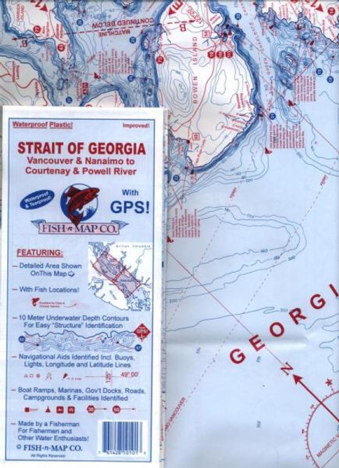 Fish-n-Map: Strait of Georgia, Vancouver & Nanaimo to Courtenay & Powell River