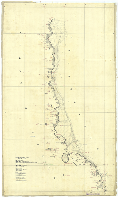 Historical Chart: Little River Rock to Rocky Point 1874 (25x42)