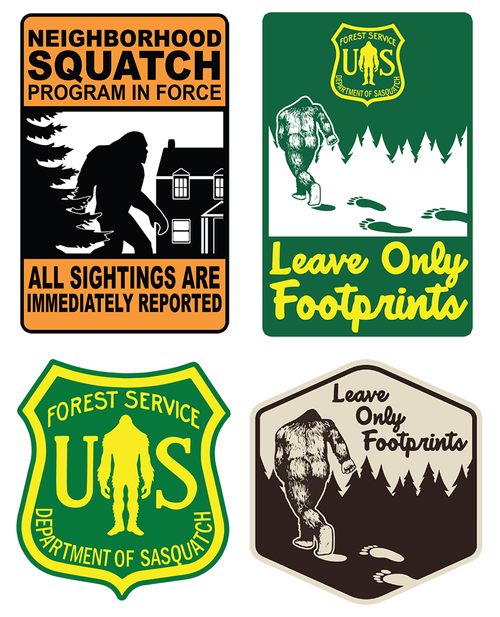 Bigfoot/Sasquatch Sticker Sheet #1 (10 PACK)
