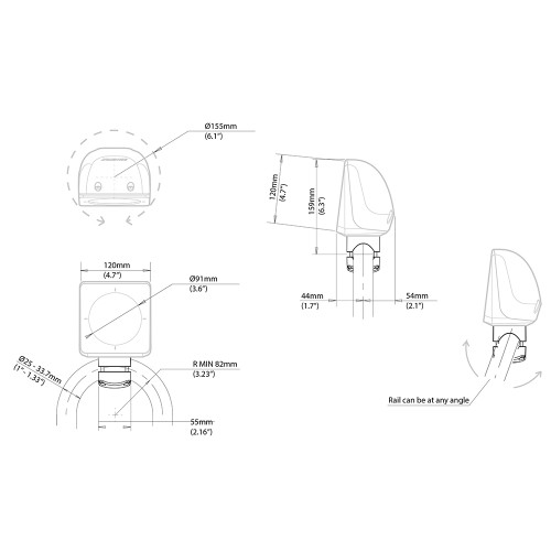 Scanstrut Scanpod Single Instrument Pod Rail Mount - Cut f\/Standard Instrument - Fits 1" - 1.33" Rails [SPR-1I-RM]