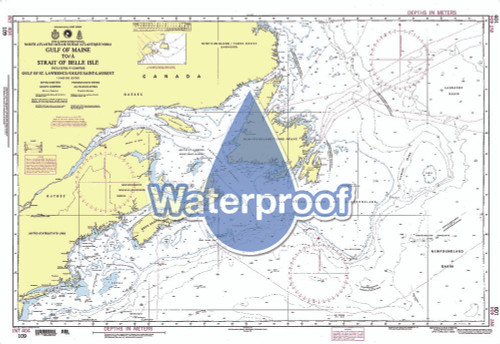 Waterproof NGA Chart 109: Gulf of Maine to Str. Belle Isle