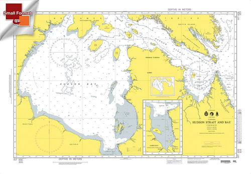 NGA Chart 111: Hudson Strait And Bay, Approx. Size 21" x 31" (SMALL FORMAT WATERPROOF)