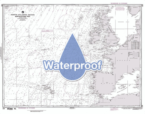 Waterproof NGA Chart 126: North Atlantic Ocean - Northeastern Part