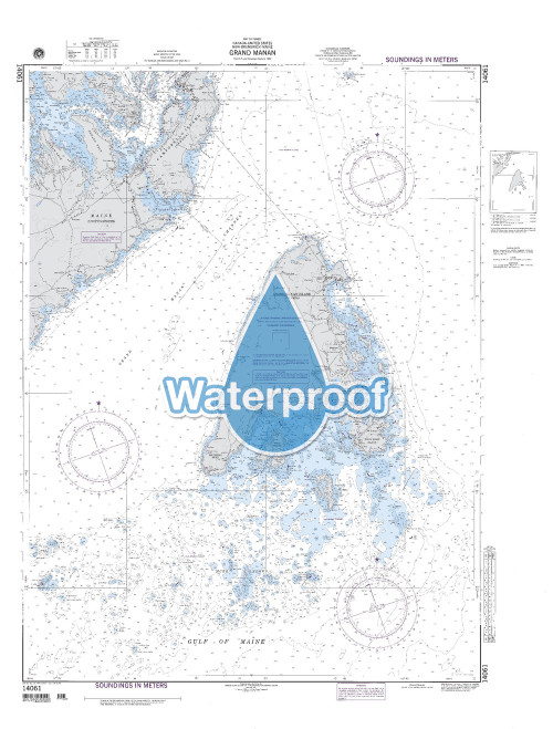 Waterproof NGA Chart 14061: Grand Manan New Brunswick Canada
