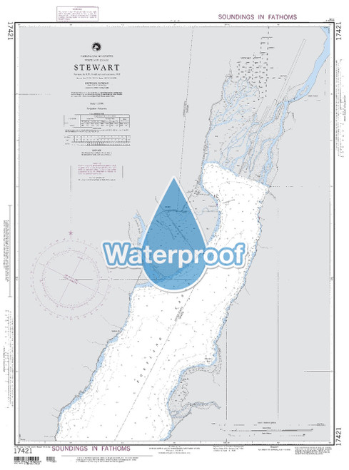 Waterproof NGA Chart 17421: Stewart Portland Canal