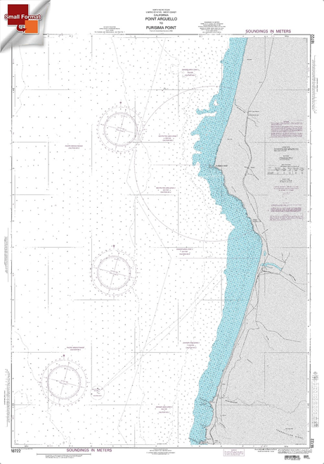 NGA Chart 18722: Point Arguello To Purisima Point, Approx. Size 21" x 30" (SMALL FORMAT WATERPROOF)