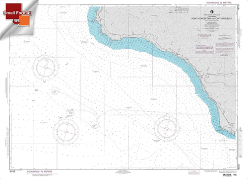 NGA Chart 18723: Point Conception To Point Arguello, Approx. Size 21" x 28" (SMALL FORMAT WATERPROOF)
