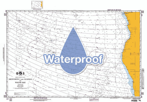 Waterproof NGA Chart 203: Ascension Island and Luanda to Walvis Bay