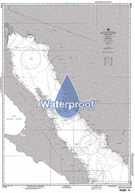 Waterproof NGA Chart 21008: Golfo de California Northern Part