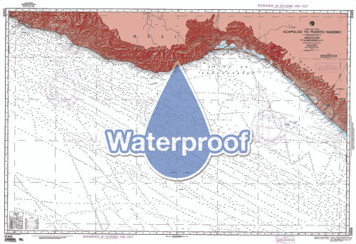 Waterproof NGA Chart 21023: Acapulco to Puerto Madero [Mexico]