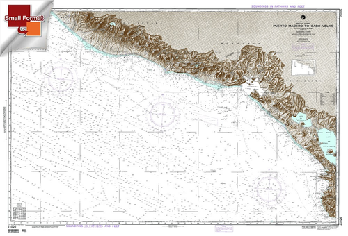NGA Chart 21026: Puerto Madero To Cabo Velas, Approx. Size 21" x 31" (SMALL FORMAT WATERPROOF)