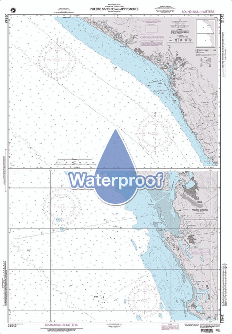 Waterproof NGA Chart 21542: Puerto Sandino and Approaches