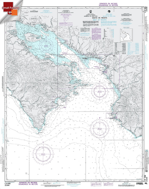 NGA Chart 21544: Golfo De Nicoya, Approx. Size 21" x 27" (SMALL FORMAT WATERPROOF)