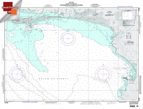 NGA Chart 21546: Puntarenas And Puerto Caldera, Approx. Size 21" x 27" (SMALL FORMAT WATERPROOF)