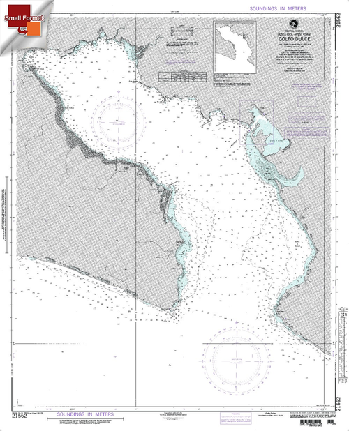 NGA Chart 21562: Golfo Dulce, Approx. Size 21" x 27" (SMALL FORMAT WATERPROOF)