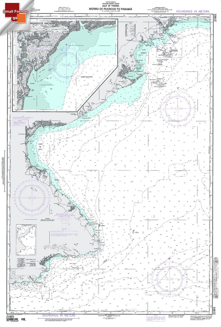 NGA Chart 21601: Morro De Puercos To Panama, Approx. Size 21" x 31" (SMALL FORMAT WATERPROOF)
