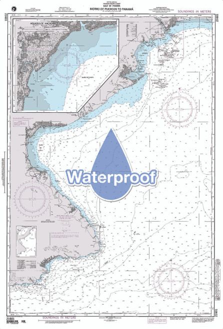 Waterproof NGA Chart 21601: Morro de Puercos to Panama