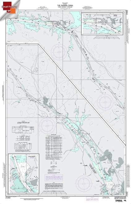 NGA Chart 21602: The Panama Canal FromÃ¡GamboaÃ¡To Balboa, Approx. Size 21" x 33" (SMALL FORMAT WATERPROOF)