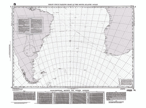 NGA Chart 24: Great Circle Sailing Chart of South America