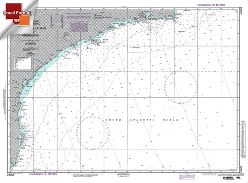 NGA Chart 24004: R.De Janeiro To I. De Sta.Catarina, Approx. Size 21" x 28" (SMALL FORMAT WATERPROOF)