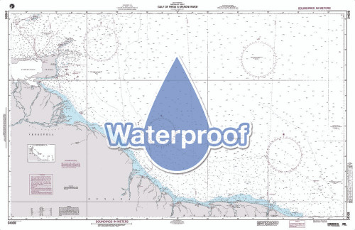 Waterproof NGA Chart 24028: Gulf of Paria to Maroni River