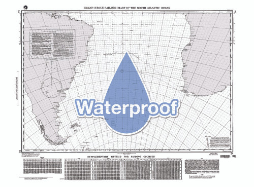 Waterproof NGA Chart 24: Great Circle Sailing Chart of South America