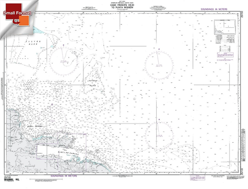 NGA Chart 25710: Cabo Frances To Punta Nisibon, Approx. Size 21" x 32" (SMALL FORMAT WATERPROOF)