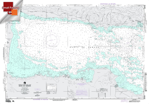 NGA Chart 25724: Bahia De Samana, Approx. Size 21" x 29" (SMALL FORMAT WATERPROOF)