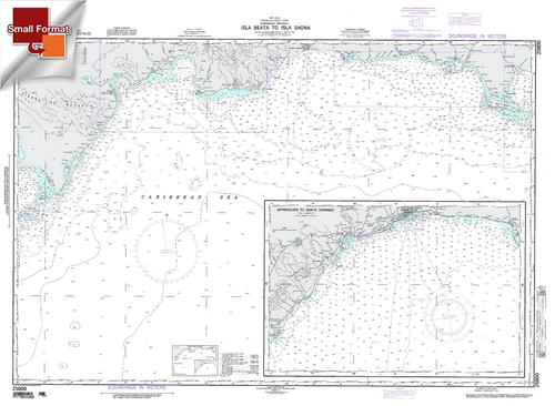 NGA Chart 25800: IslaÃ¡BeataÃ¡To IslaÃ¡Saona, Approx. Size 21" x 29" (SMALL FORMAT WATERPROOF)