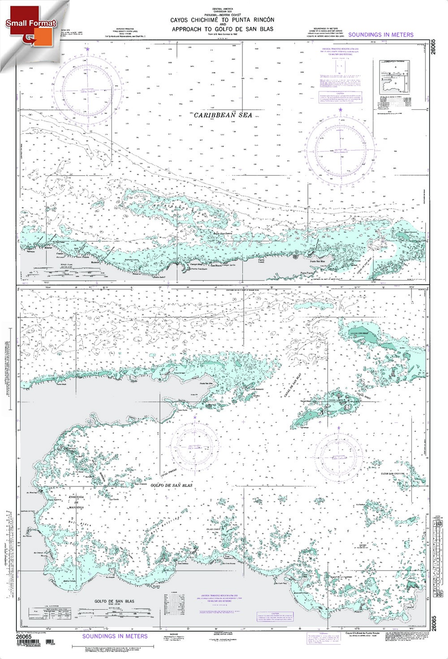 NGA Chart 26065: Cayos Chichime To Punta Rincon, Approx. Size 21" x 31" (SMALL FORMAT WATERPROOF)