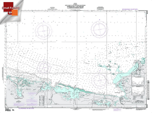 NGA Chart 26142: Approaches To Cap-Haitien And Bahia De M, Approx. Size 21" x 29" (SMALL FORMAT WATERPROOF)