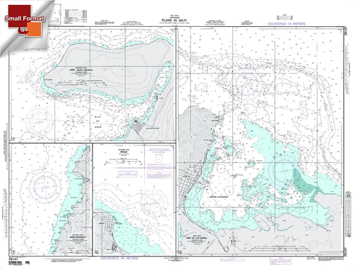 NGA Chart 26147: Plans In Haiti, Approx. Size 21" x 29" (SMALL FORMAT WATERPROOF)