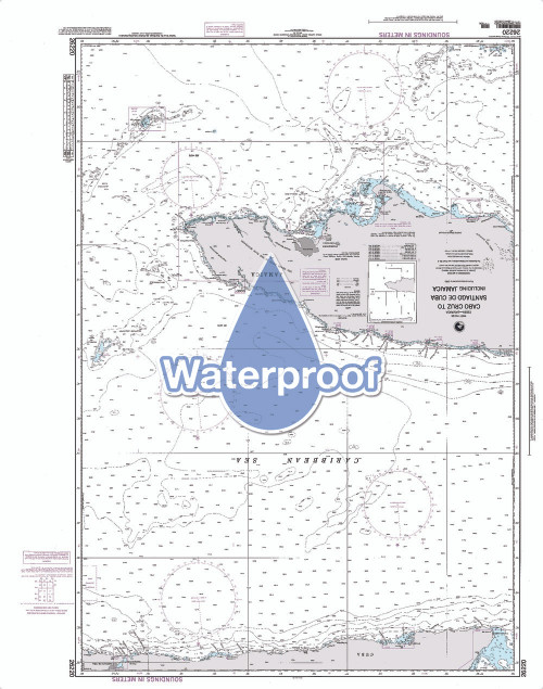 Waterproof NGA Chart 26220: Cabo Cruz to Santiago de Cuba Including