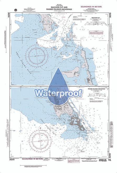 Waterproof NGA Chart 26255: Racoon Cut