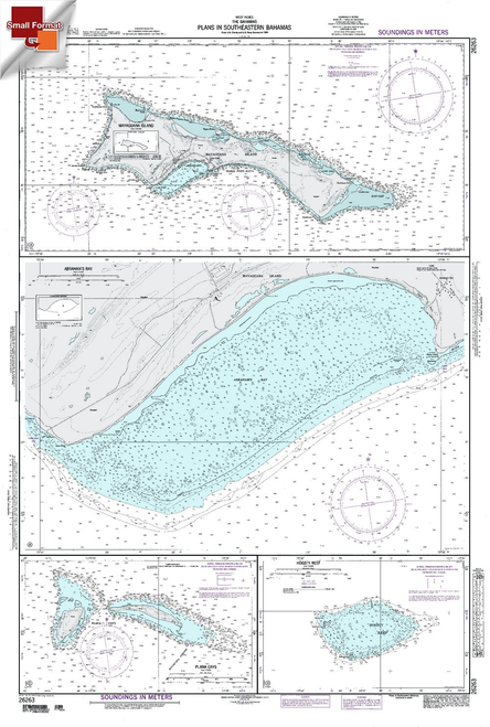 NGA Chart 26263: Mayaguana Island, Approx. Size 21" x 31" (SMALL FORMAT WATERPROOF)