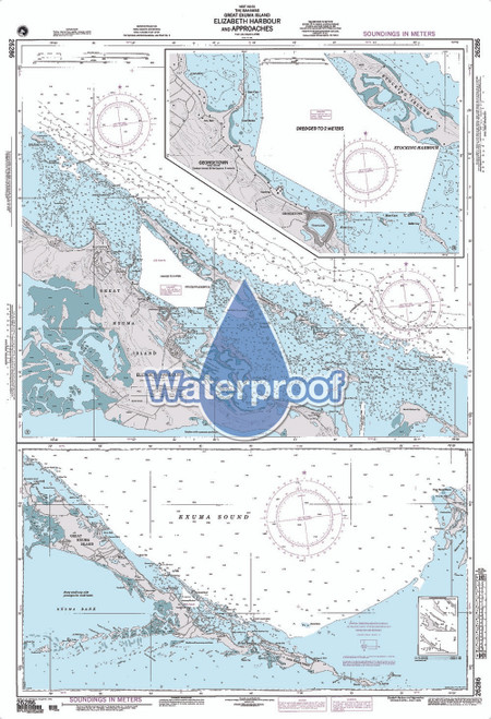 Waterproof NGA Chart 26286: Exuma Sound Including Elizabeth Harbour
