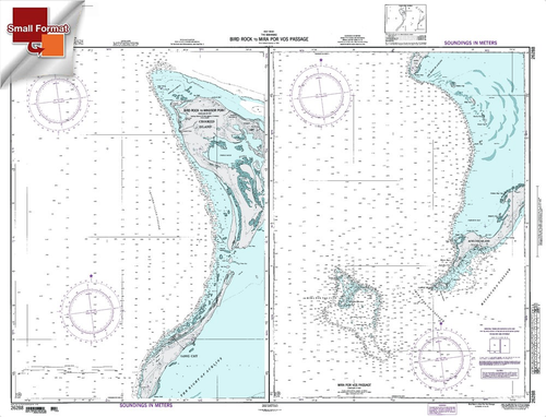 NGA Chart 26288: The Bahamas- Bird Rock To Mira Vos Passa, Approx. Size 21" x 27" (SMALL FORMAT WATERPROOF)