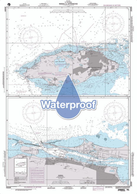 Waterproof NGA Chart 26309: Nassau and Approaches