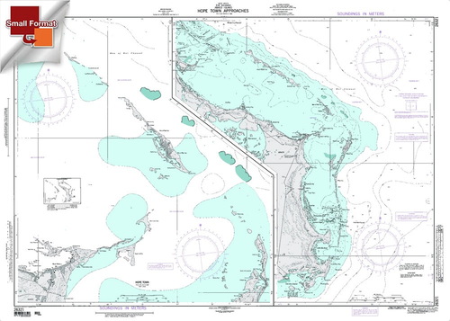 NGA Chart 26321: Hope Town And Approaches, Approx. Size 21" x 30" (SMALL FORMAT WATERPROOF)
