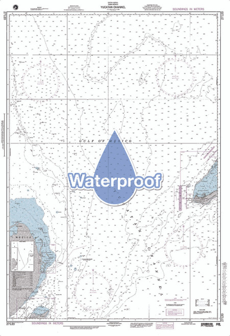 Waterproof NGA Chart 27120: Yucatan Channel