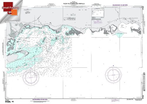 NGA Chart 27222: Pilon To La Marea Del Portillo, Approx. Size 21" x 30" (SMALL FORMAT WATERPROOF)