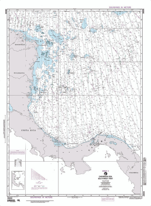 NGA Chart 28006: Caribbean Sea - Southwest Part