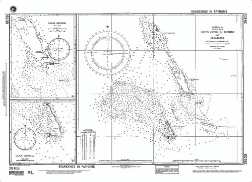NGA Chart 28103: Cayos Vivorillo Becerro and Caratasca