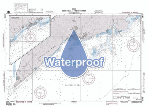 Waterproof NGA Chart 28153: Coxen Hole and French Harbor